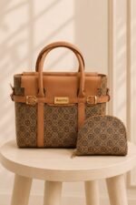 Auroria Heritage 2-Pc Tote Bag With Half-Moon Pouch - Tan